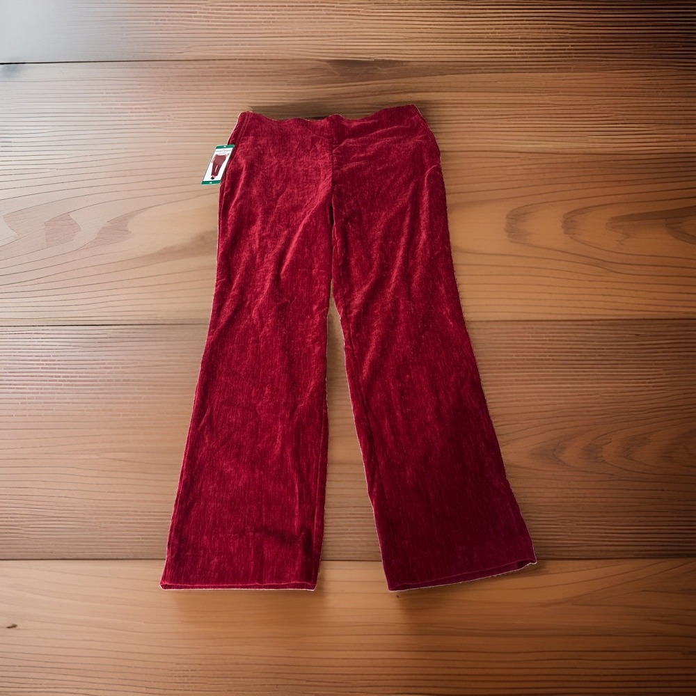 Hilary Radley Womens XL Red Pants Stretch Straight Leg Academia Preppy Whimsical